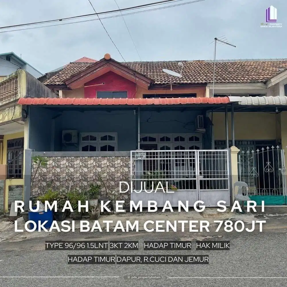 dijual rumah siap huni kembang sari batam center