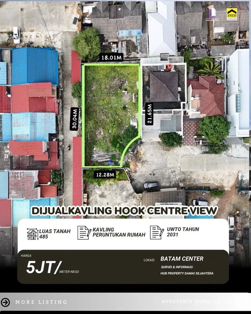 Dijual Kavling Rumah Komplek Center View Batam Center