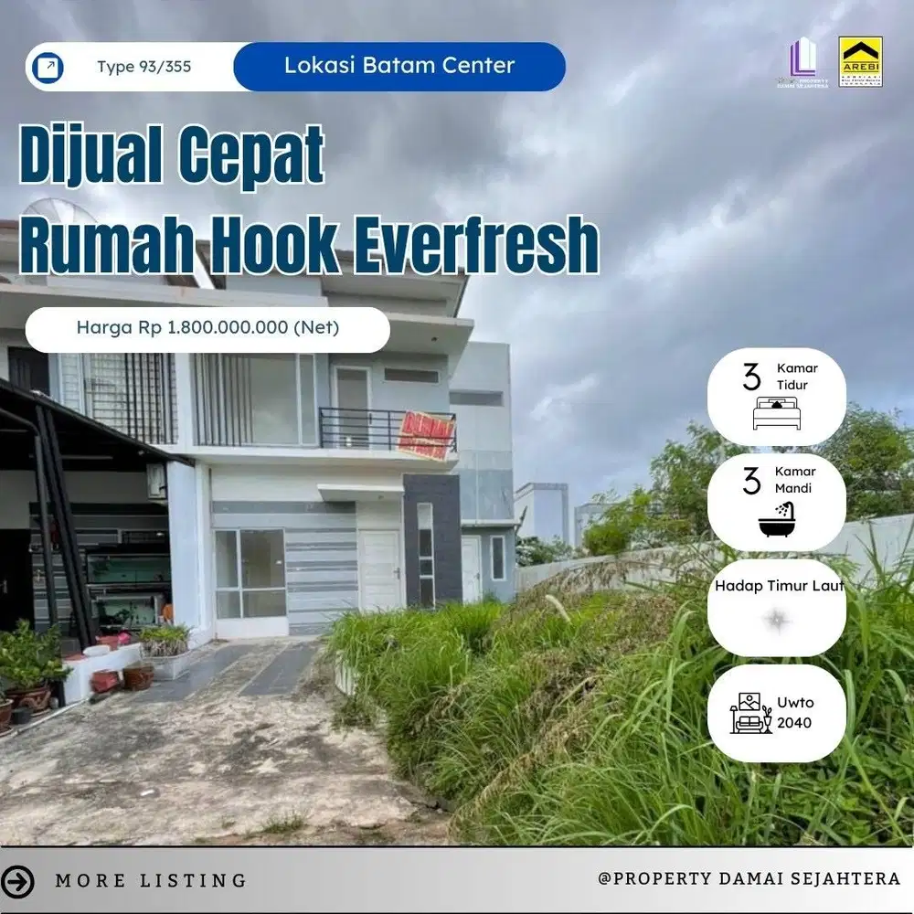 Dijual Rumah Hook Everfresh Mitra Raya Batam Center