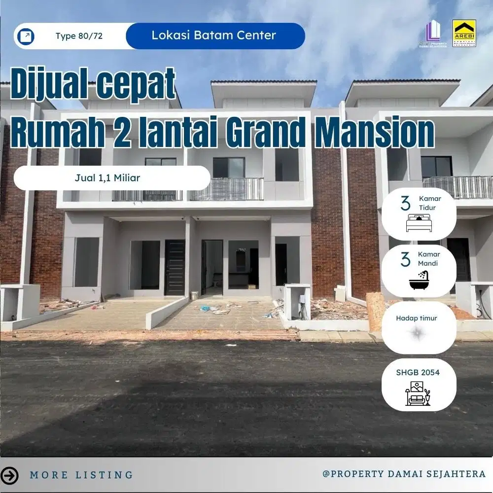 Dijual Rumah Baru Grand Mansion Ocarina Batam