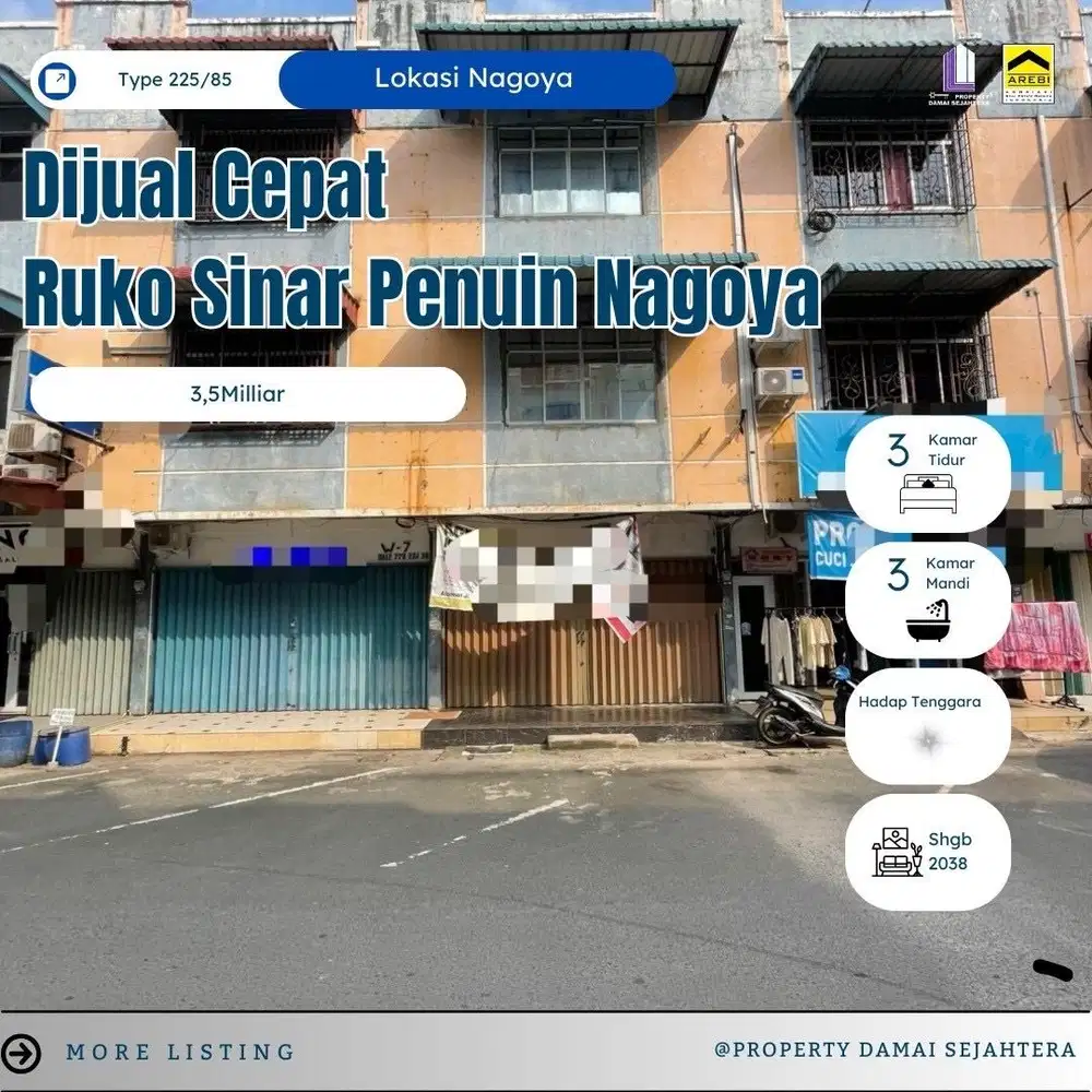 Dijual Ruko Sinar Penuin Nagoya Samping BCS