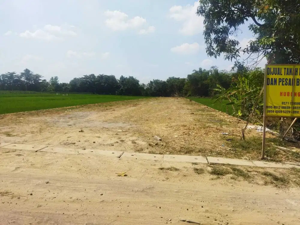 dijual kavlingan tanah lokasi solobaru depan perum central park soba