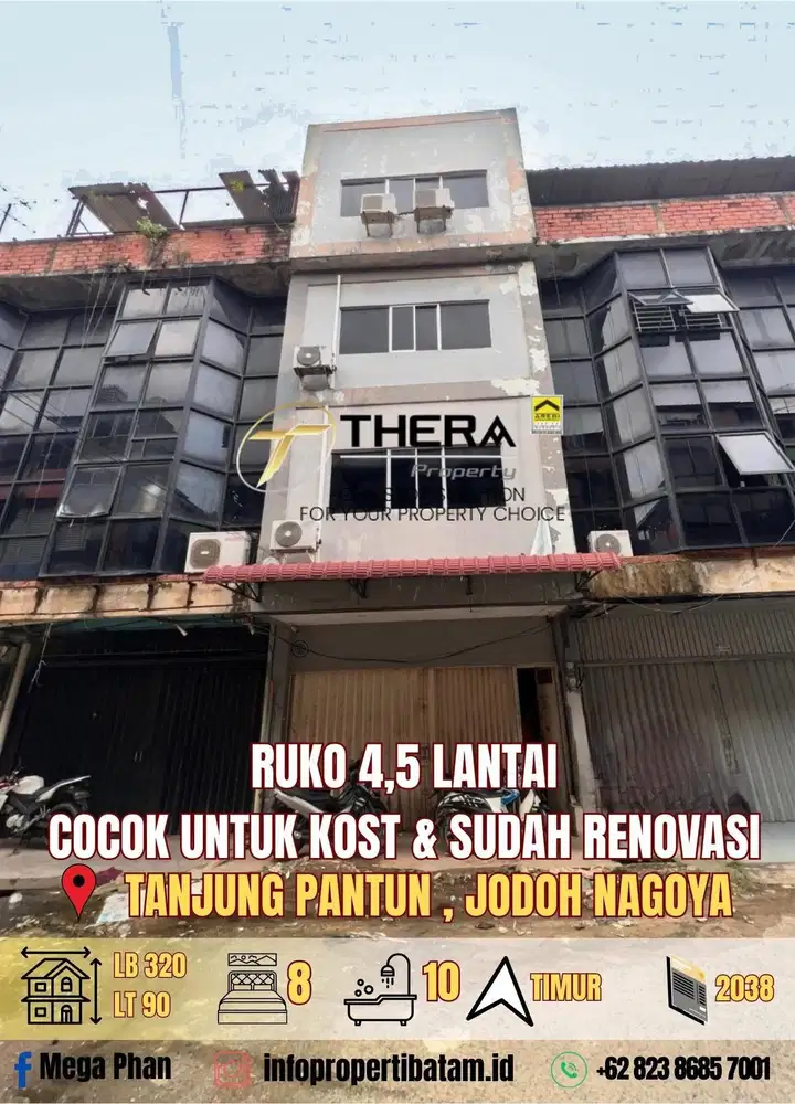 Dijual murah ruko 4,5 lantai cocoa untuk kos di Jodoh nagoya