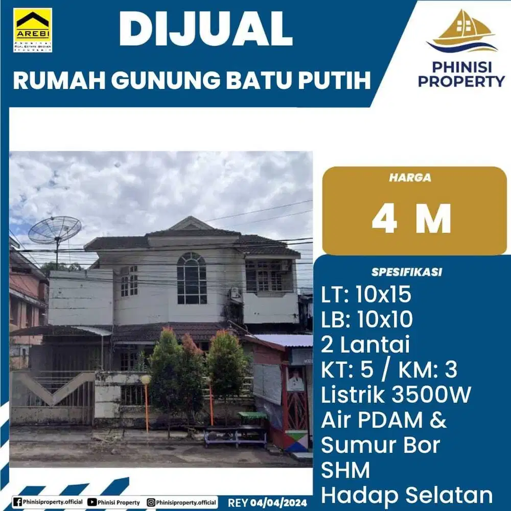 DIJUAL Rumah Lokasi Tengah Kota Makassar di Jalan Gunung Batu Putih