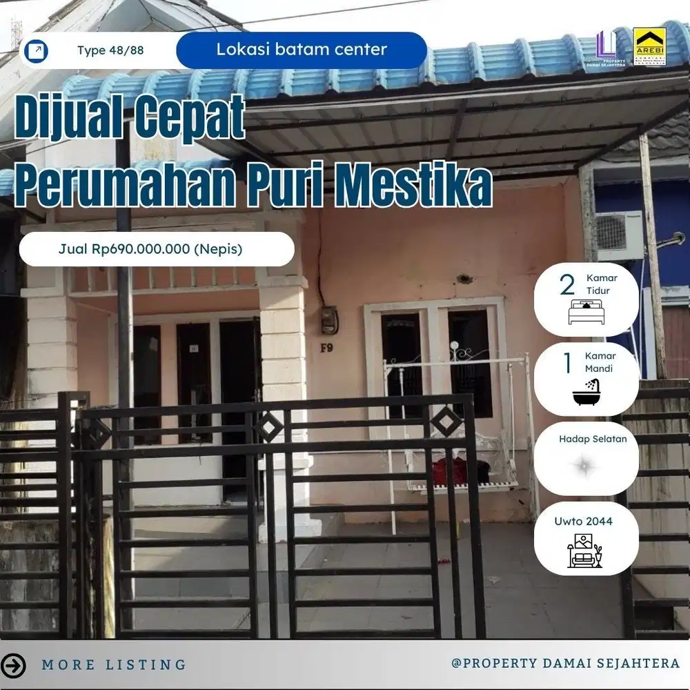 Dijual Rumah Puri Mestika Batam Center