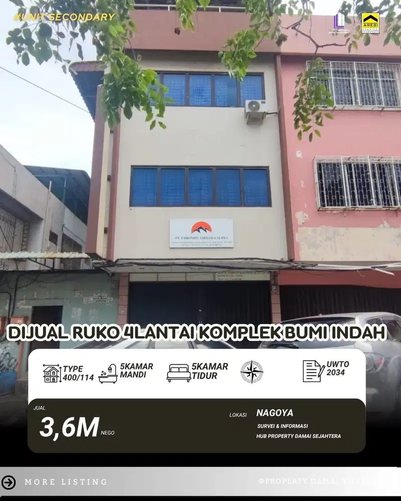 Dijual Ruko Komplek Bumi Indah Nagoya