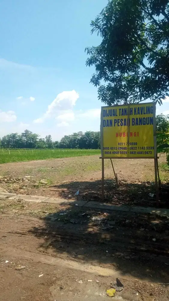 dijual kavlingan tanah luas 228m2 lokasi jl bima saktigedangansolobaru