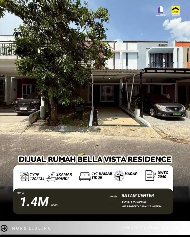 Dijual cepat  rumah  2 lantai siap huni Bella Vista ResidenceBatam