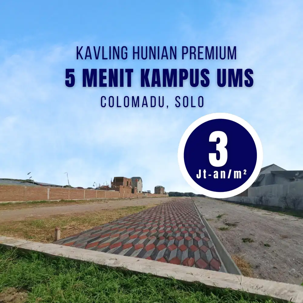 Jual Tanah Apik di Colomadu, 500 meter ARJA Coffe, Cocok Bangun Hunian