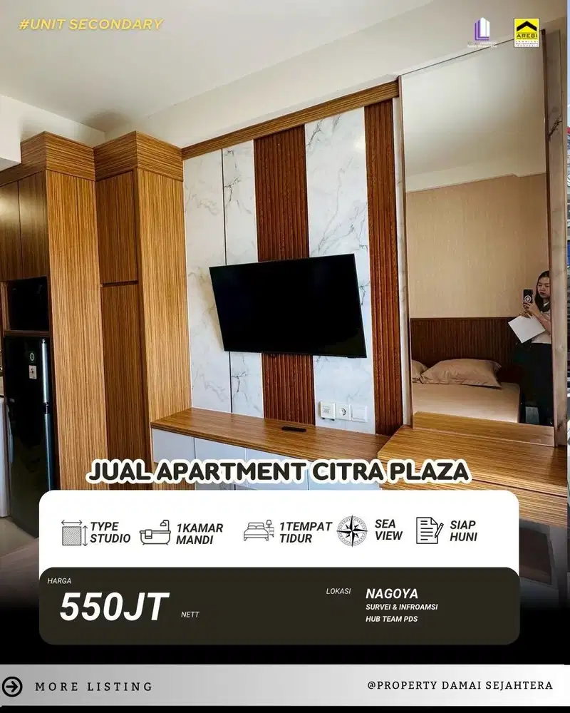 Dijual Apartment full furnish citra plaza nagoya