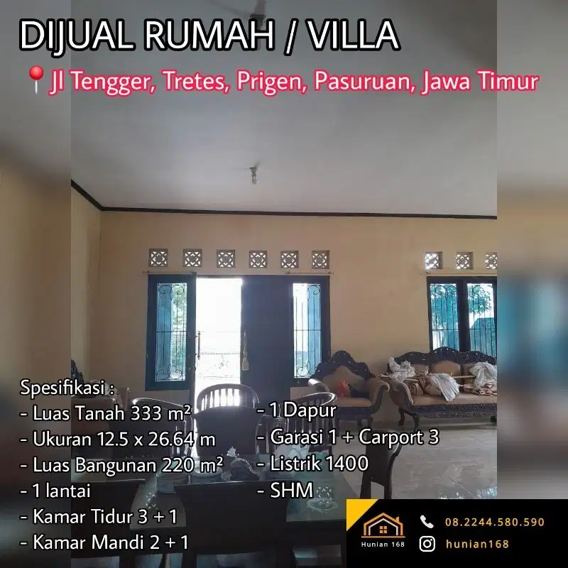 Tanah Rumah Villa Vila Tengger Tretes Trawas Puncak Prigen Pasuruan