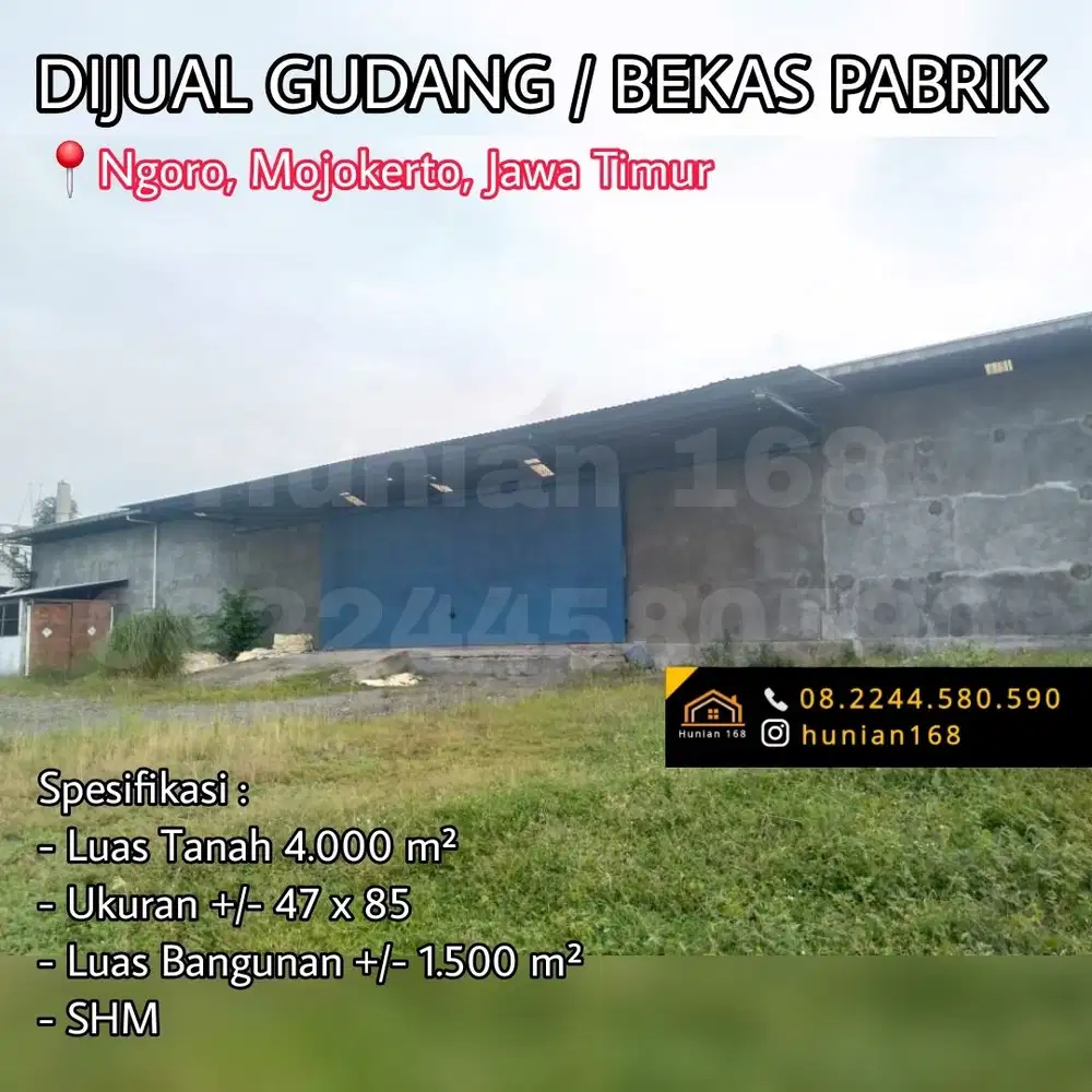 Gudang Bekas Pabrik Raya Ngoro Industri Industrial Park NIP Mojokerto