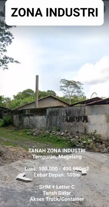 JUAL TANAH INDUSTRI/ ZONA MERAH 40 HA, TEMPURAN, MAGELANG