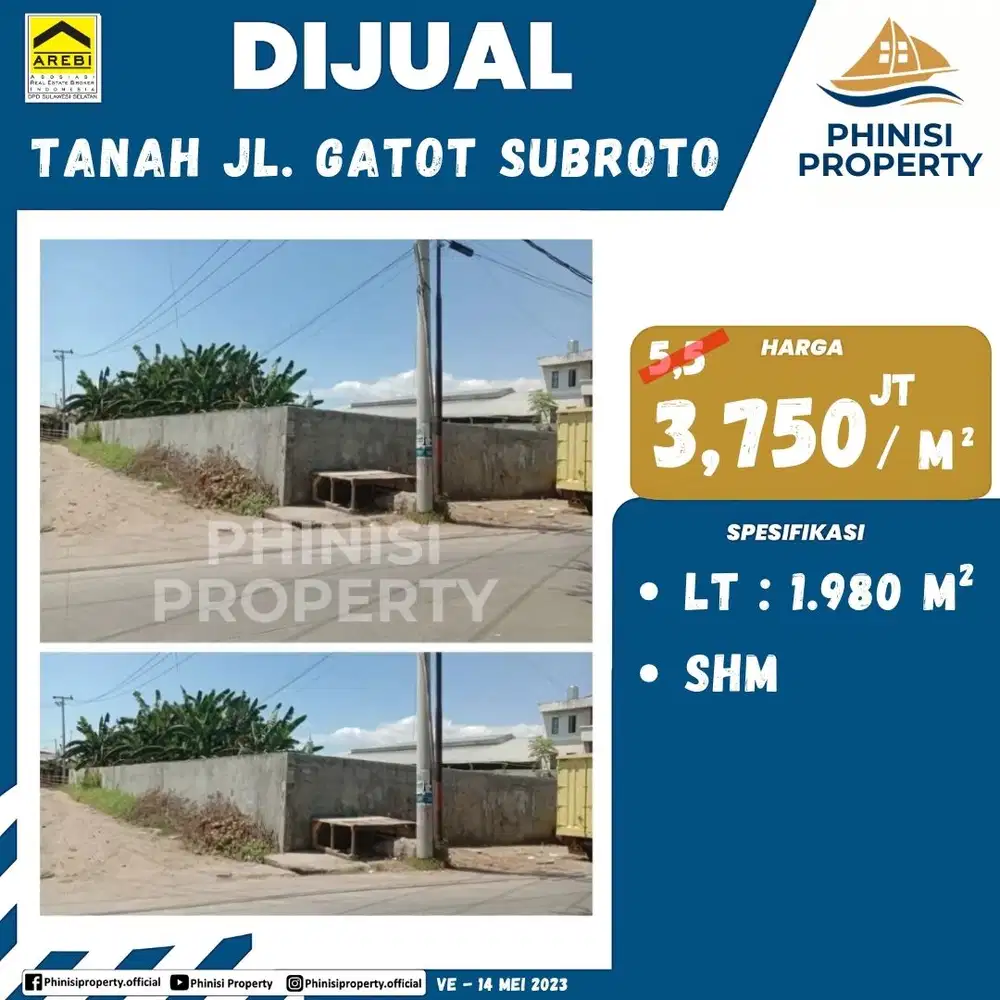 DIJUAL TANAH MURAH DI JALAN GATOT SUBROTO