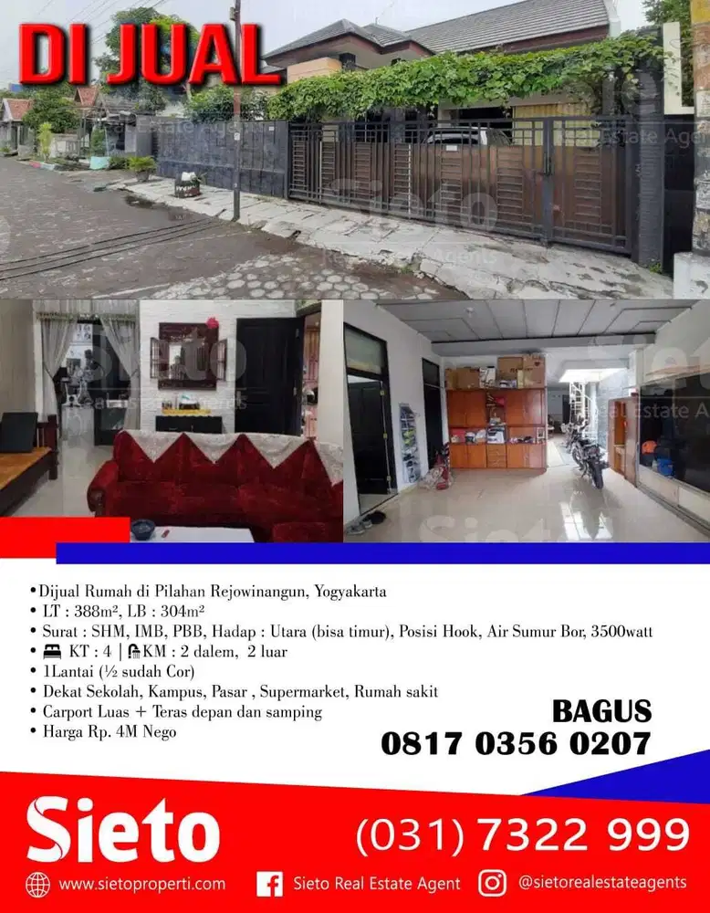 Dijual Rumah di Pilahan Rejowinangun, Yogyakarta