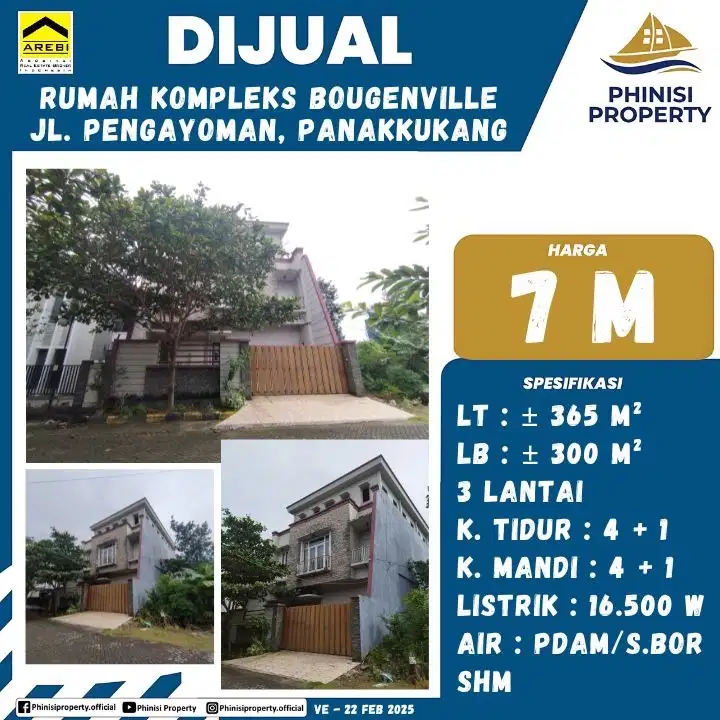 DIJUAL RUMAH DI KOMPLEKS BOUGENVILLE PANAKUKKANG