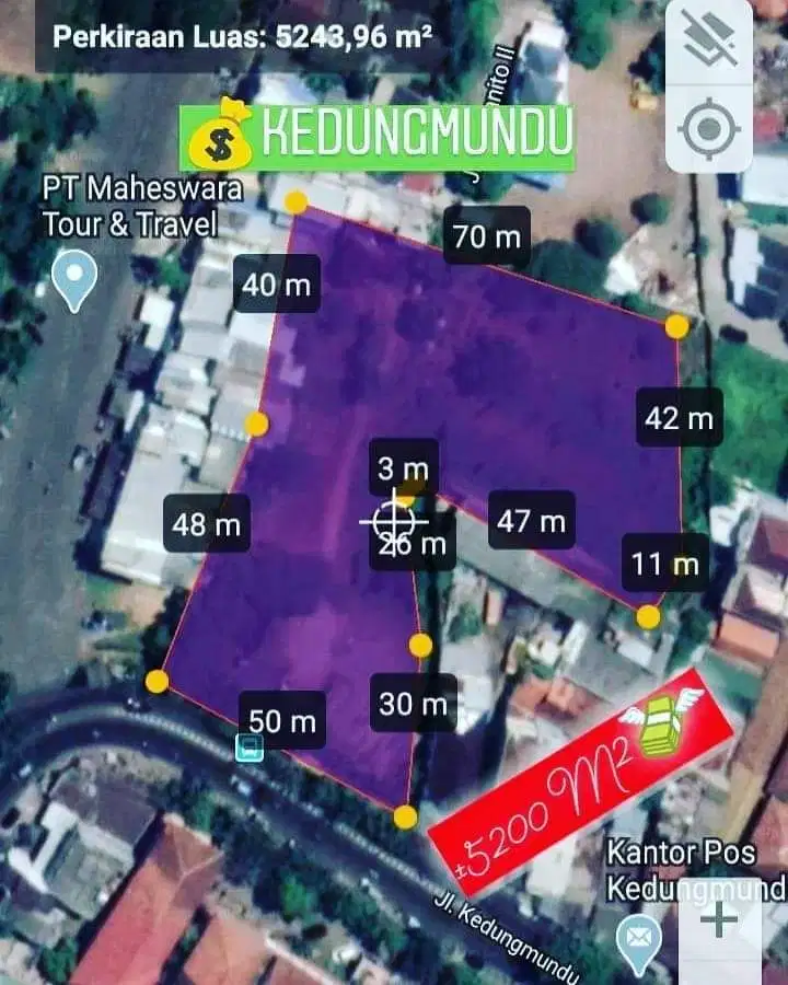 DIJUAL TANAH 5.200M2 JALAN RAYA KEDUNGMUNDU, TEMBALANG, SEMARANG