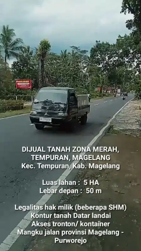 DIJUAL TANAH ZONA MERAH TEMPURAN MAGELANG