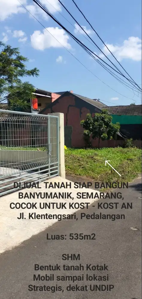 DIJUAL TANAH DEKAT UNDIP SEMARANG, COCOK BUAT RUMAH KOST
