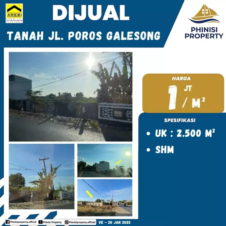 DIJUAL Kavling besar di Jalan Poros Galesong
