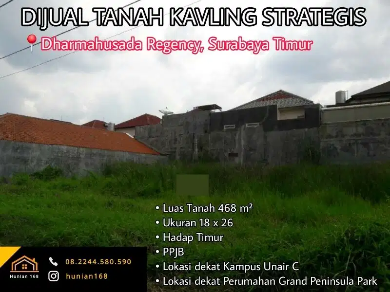 Tanah Kavling Rumah Raya Dharmahusada Indah Regency Surabaya Timur
