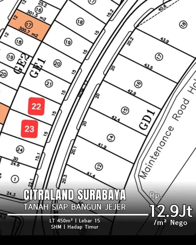Tanah Siap Bangun Citraland Bukit Golf Internasional Jejer Murah Lebar