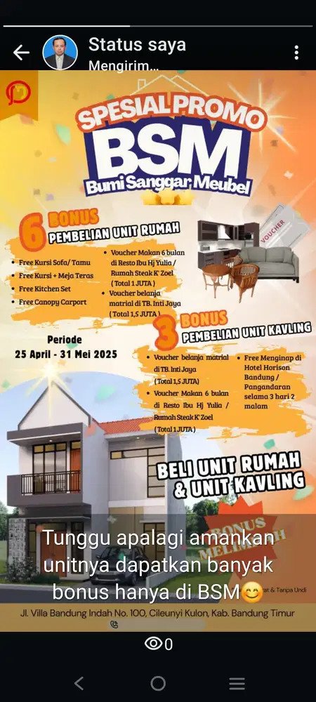 Rumah ready stock di Kav BSM Pakuhaji