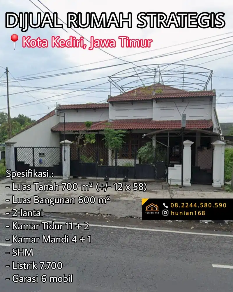 Rumah Ruko Jalan Raya Propinsi Provinsi Kediri Dhoho Diponegoro Kota