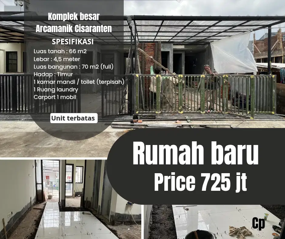 JUAL RUMAH BARU 700 JT AN CISARANTEN ARCAMANIK