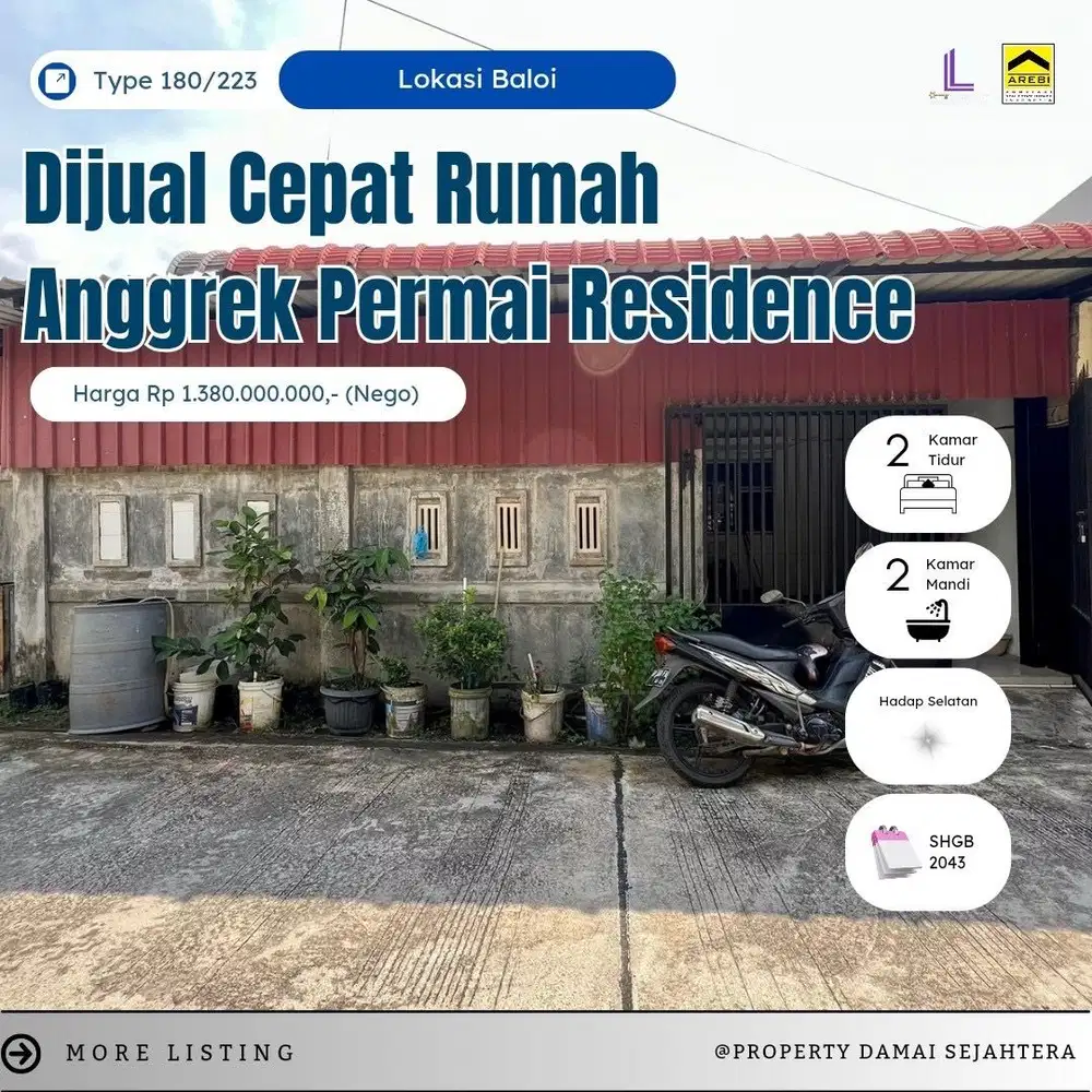 Dijual Rumah Hook Anggrek Permai Baloi