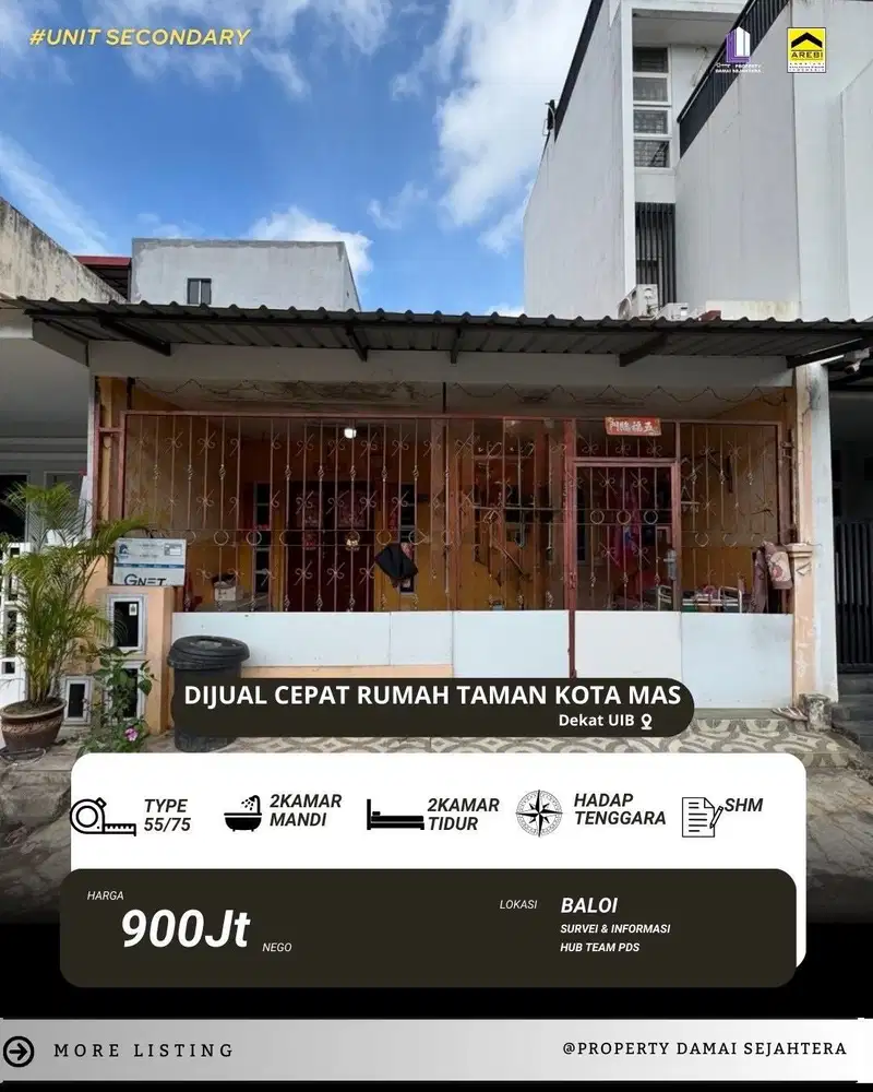 Dijual Rumah Taman Kota Mas Baloi