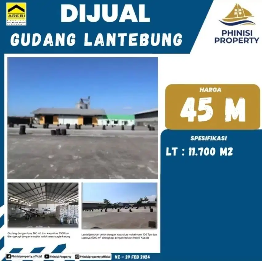 DIJUAL Gudang Besar di Lantebung