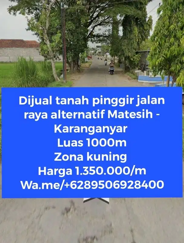 Dijual tanah strategis pinggir jalan alternatif Matesih - Karanganyar