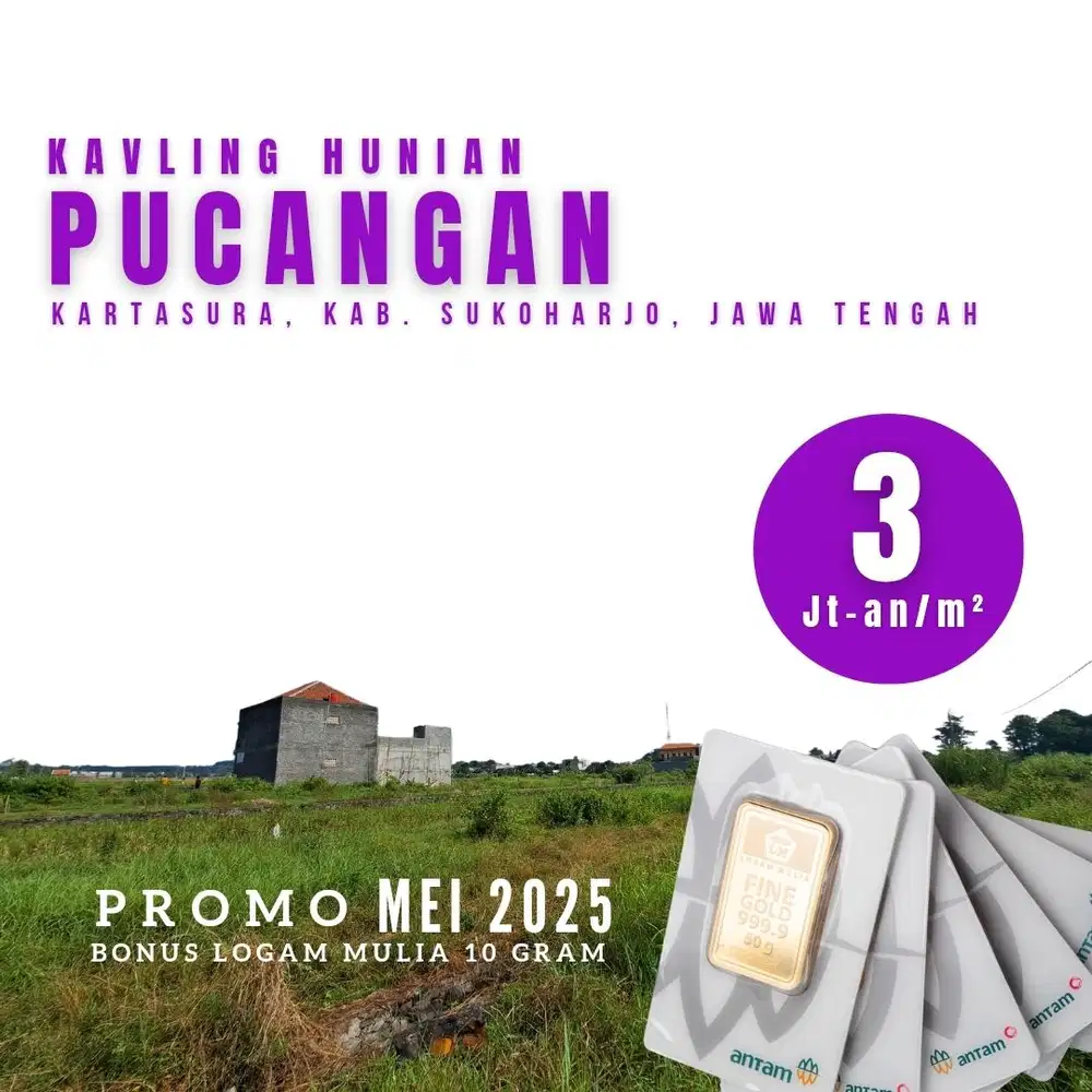 Nabung Tanah Kavling di Ngemplak Bothi, Bisa Pesan Bangun, 12X Cicil