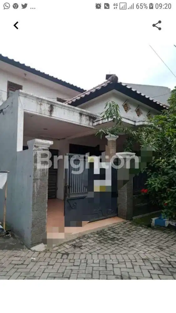Rumah Hook 2 Lantai Siap Huni, Perum Wisma Sarinadi, Sidoarjo Kota