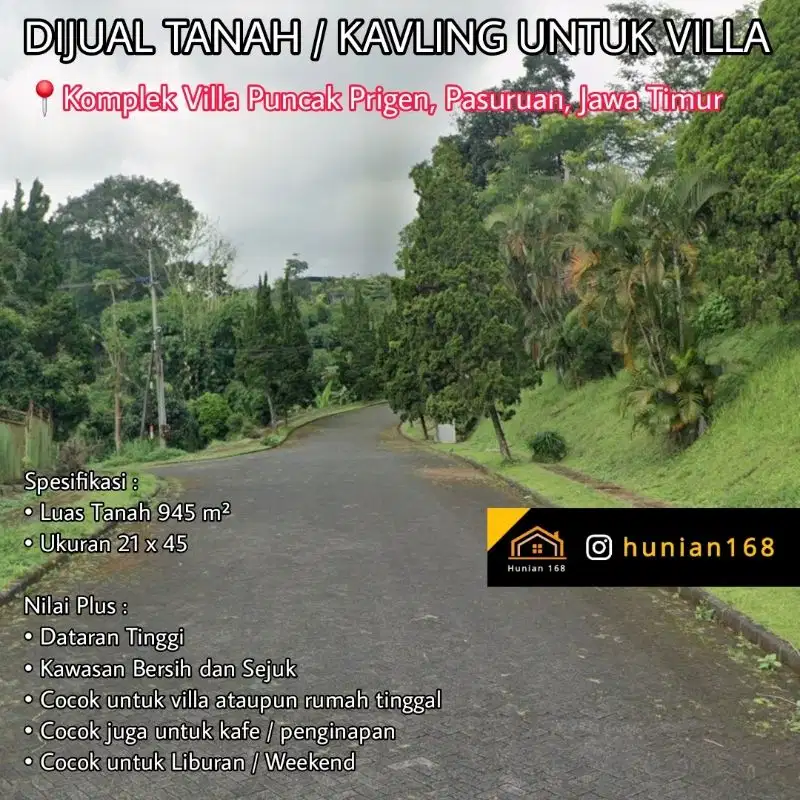 Tanah Kavling Villa Vila Puncak Prigen Bukit Trawas Tretes Pasuruan