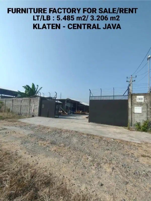 DIJUAL/DISEWAKAN GUDANG KLATEN, JAWA TENGAH