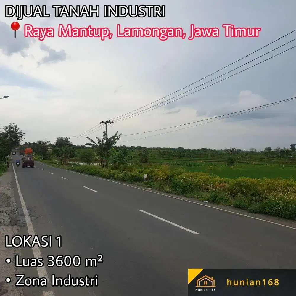 Tanah Bekas Pabrik Gudang Industri Jalan Raya Propinsi Mantup Lamongan