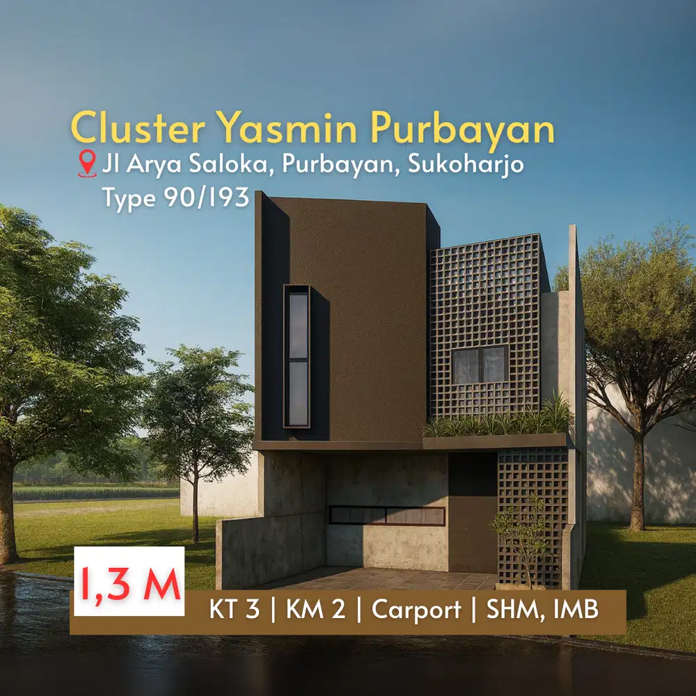 Rumah Solo: Model Industrial 90/193, Dekat Luwes Gentan, SHM IMB