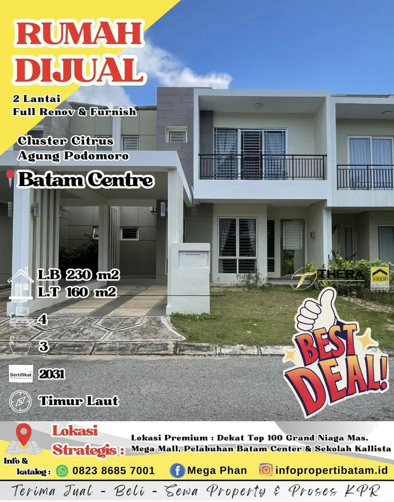 Dijual Murah Rumah Hadap Timur ( Full Renov & Furnish )di Orchard Park