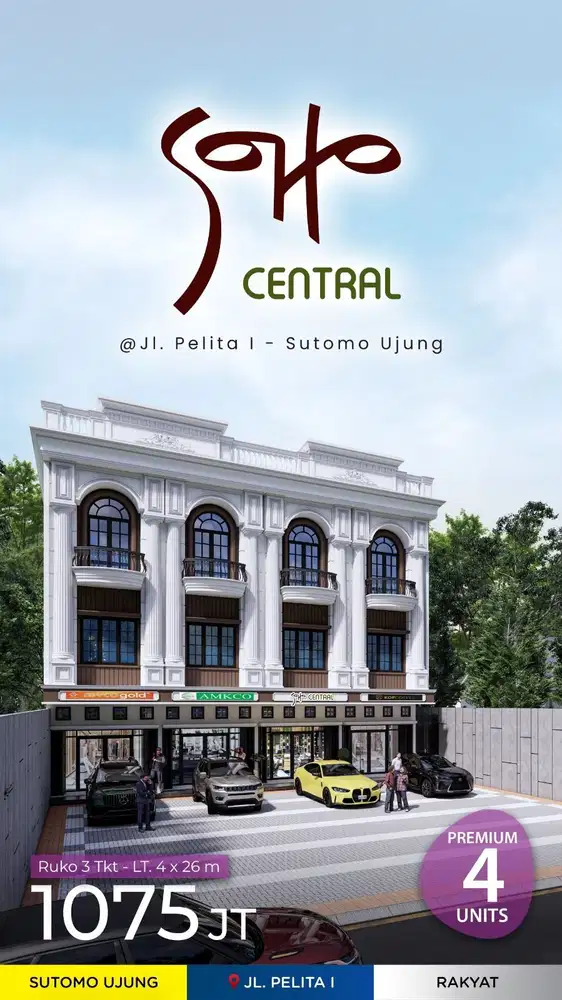 Ruko Baru Daerah Sutomo Ujung Komplek Soho Central Jalan Pelita I