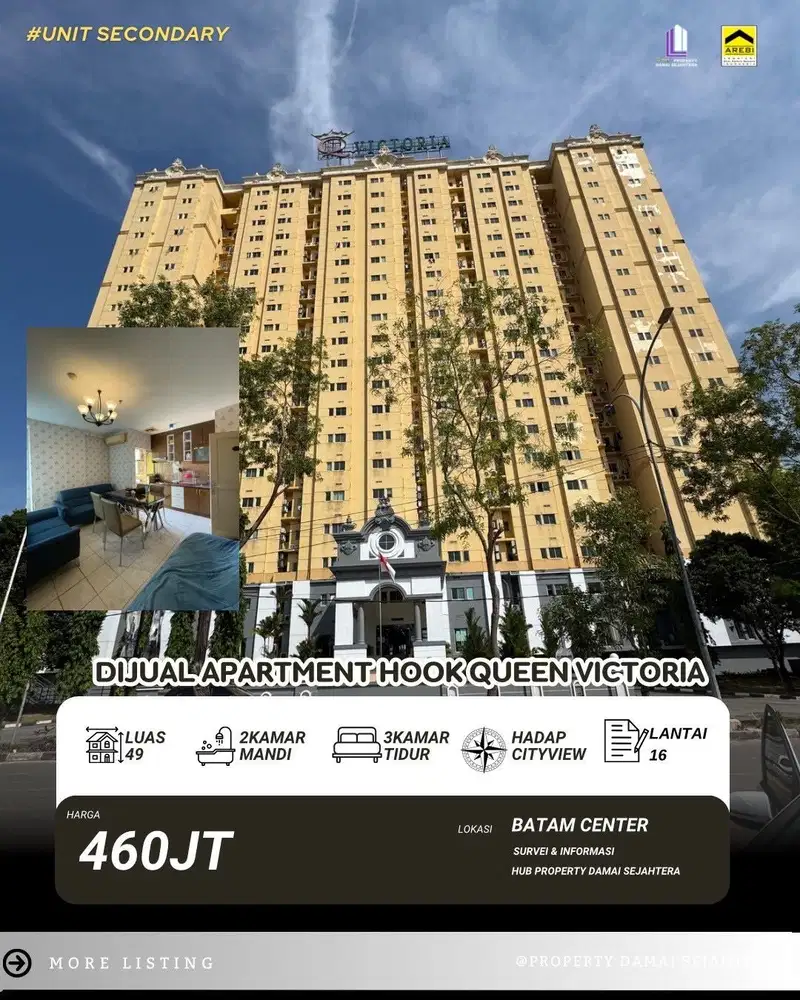 Dijual Apartment 3 Kamar Queen Victoria Lantai 1