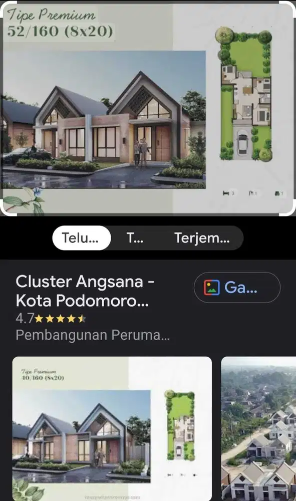 Dijual Rumah Dekat Kota Podomoro Tenjo Cluster ANGSANA Premium