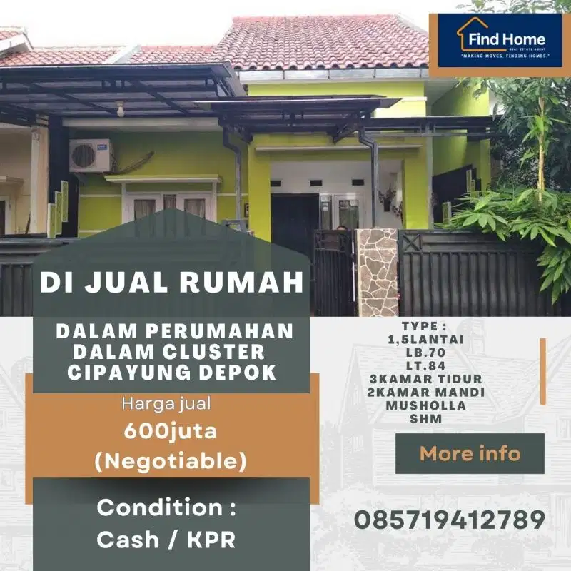 Rumah Siap huni di cipayung kota Depok