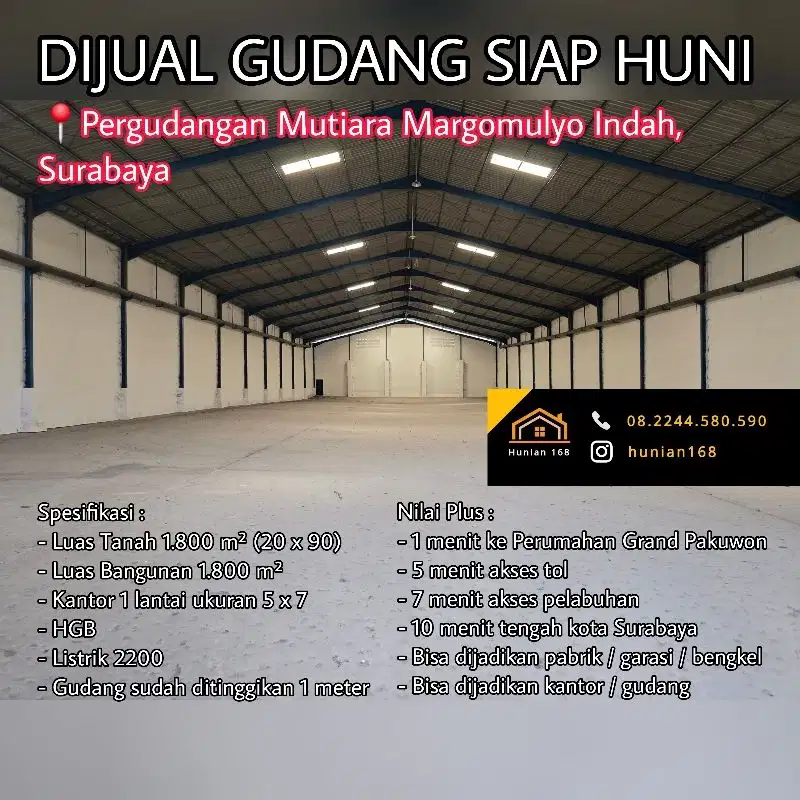 Gudang Pergudangan Raya Mutiara Margomulyo Indah Permai Surabaya