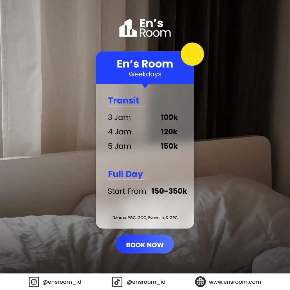 Staycation Green Pramuka City Aesthetic En'sRoom Selasa