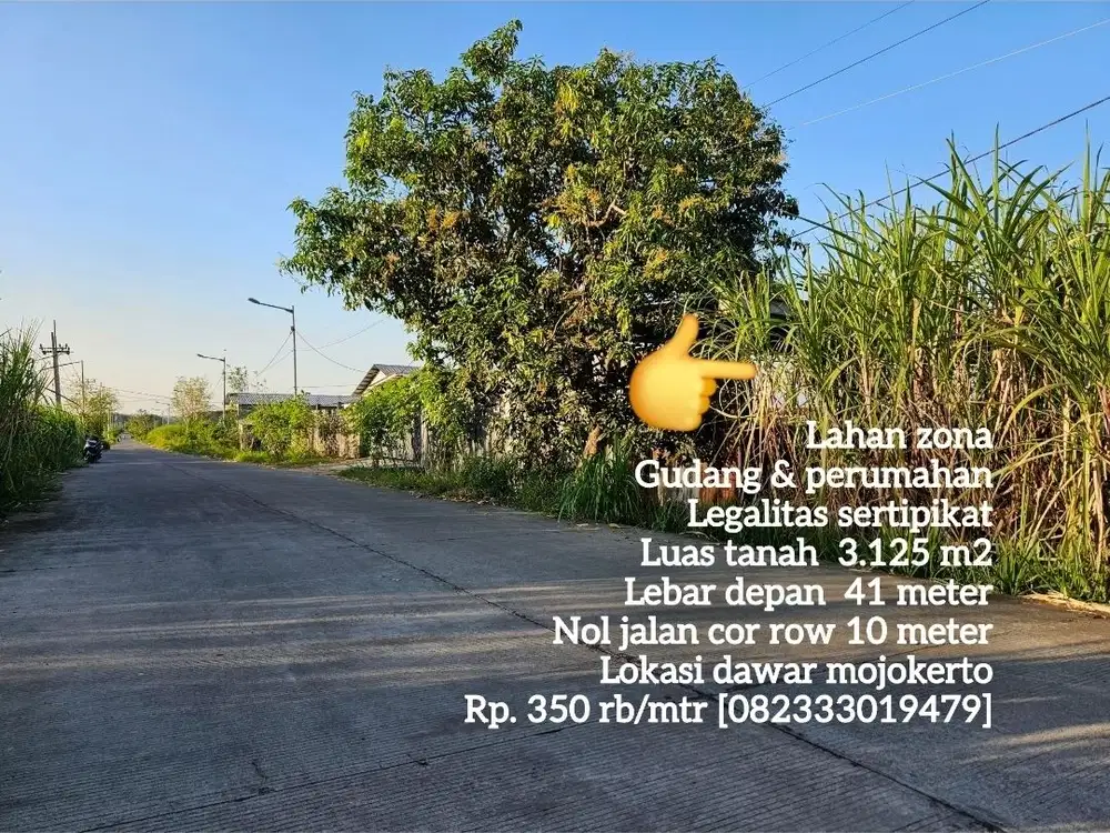 Lahan zona gudang dawar mojokerto