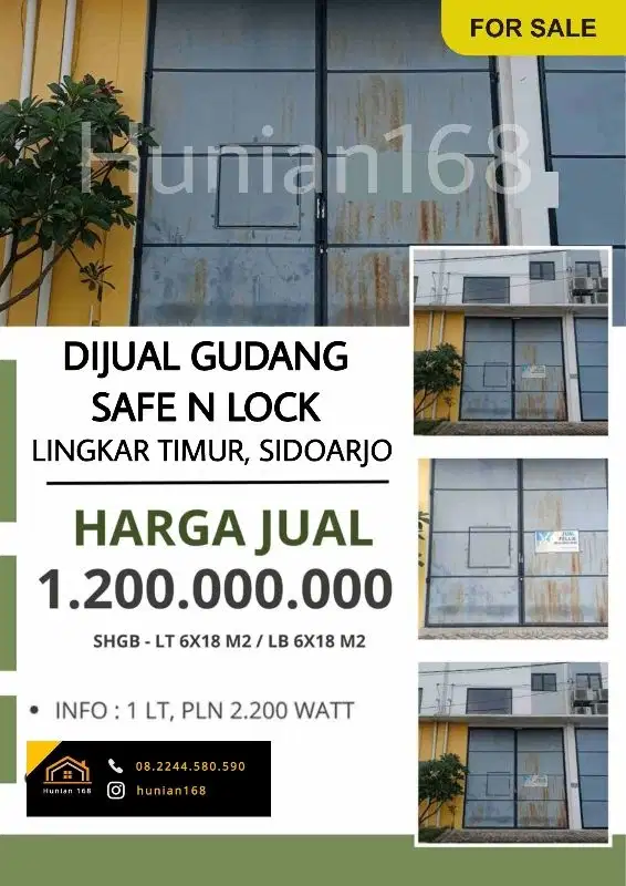 JUAL GUDANG Pergudangan Safe n Lock HIPS Halal Lingkar Timur Sidoarjo