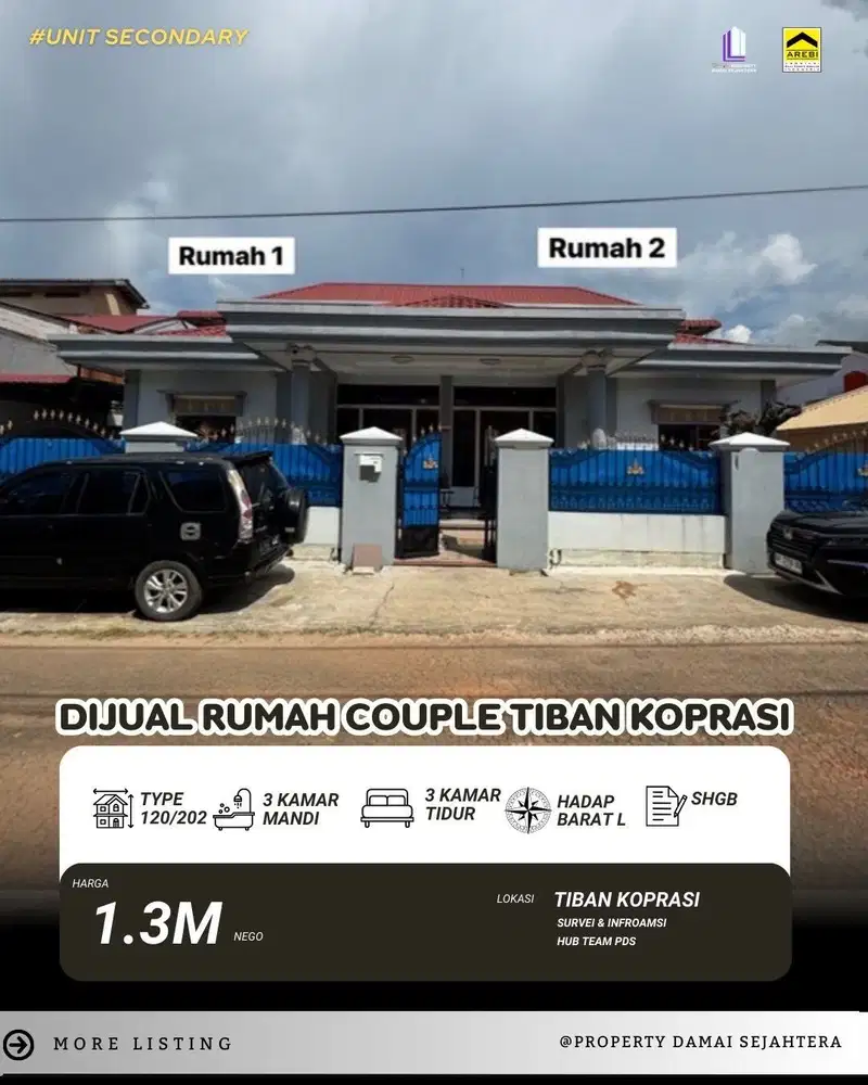 Dijual Rumah couple tiban koperasi