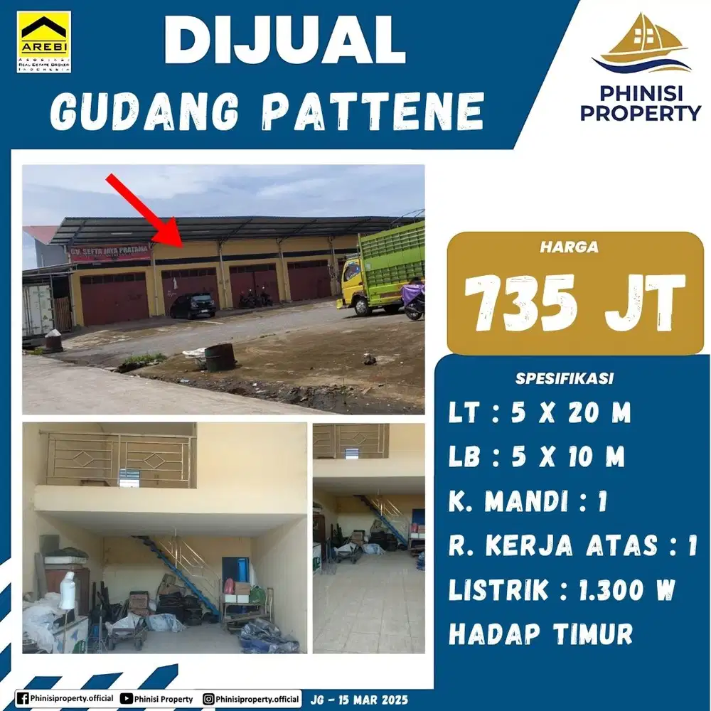 DIJUAL Gudang Murah di Pattene